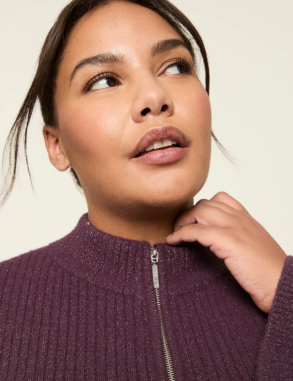 LIVI Shimmer Sweater Full-Zip Jacket Product Image 4