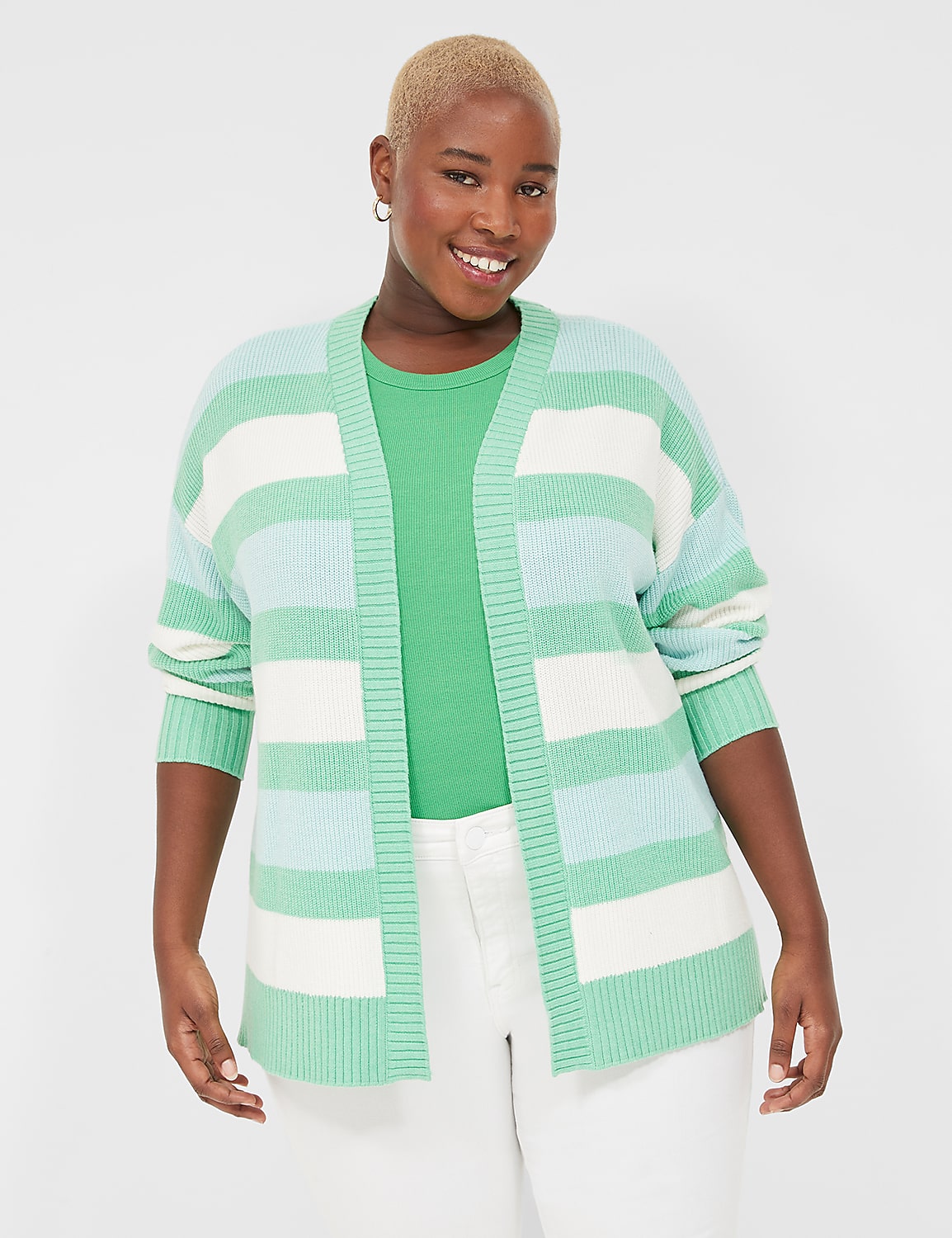 Open-Front Stripe Cardigan | LaneBryant