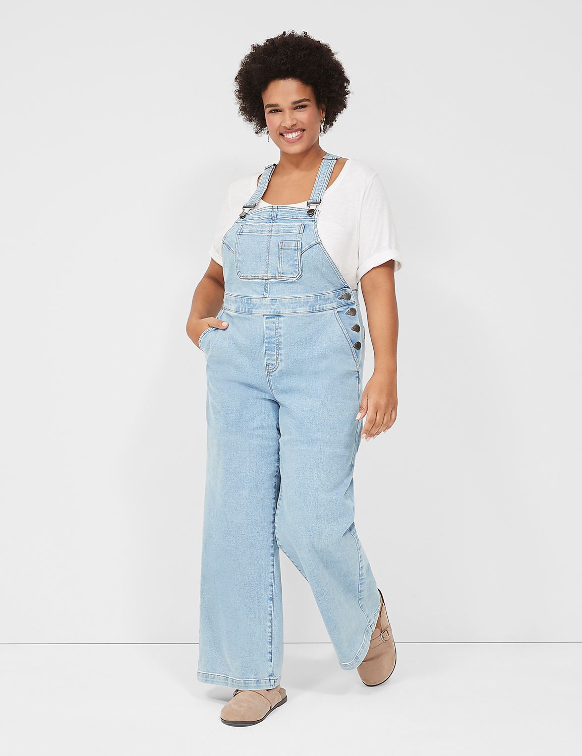 Wide Leg Denim Overall Product Image 1