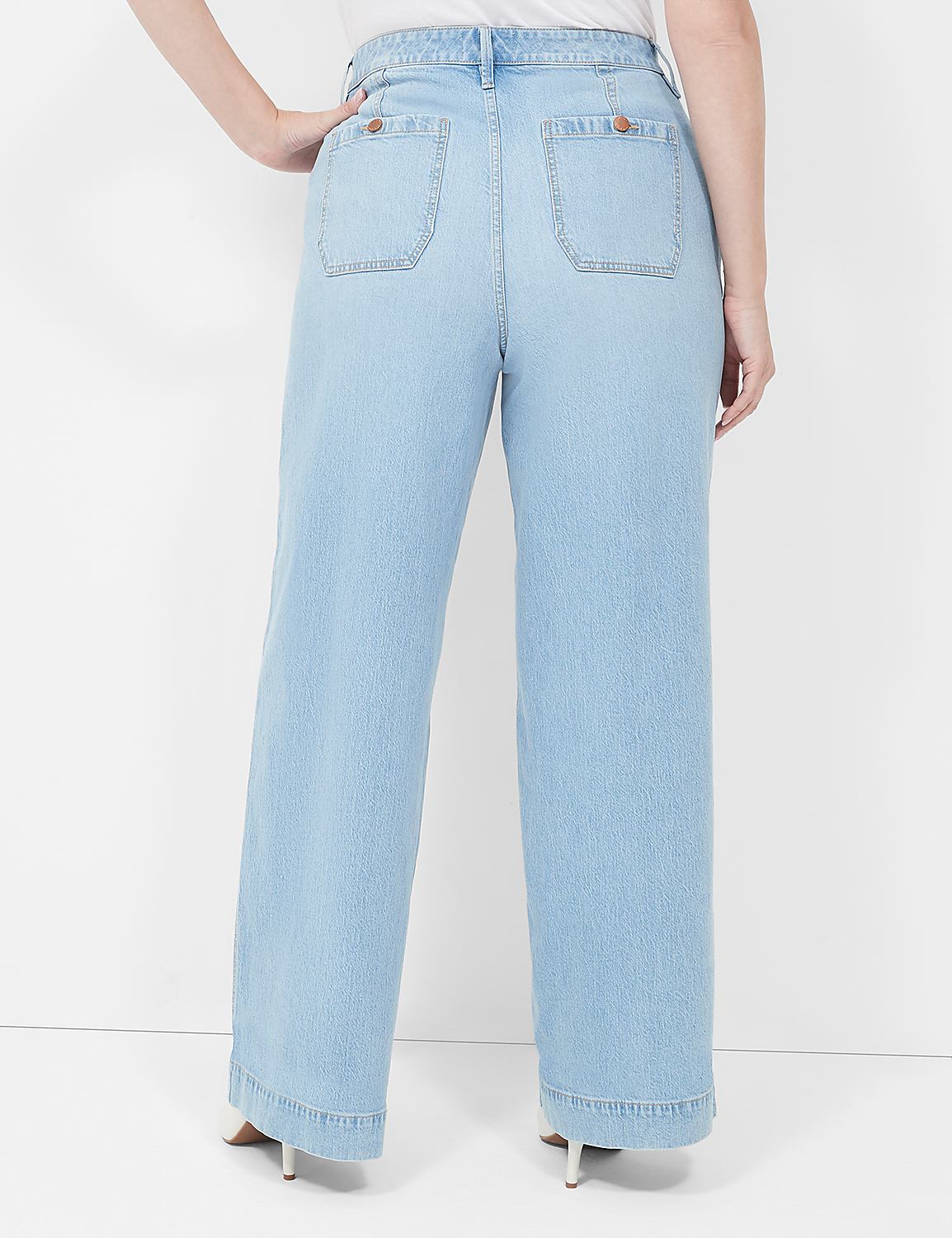 Signature Fit Wide Leg Jean With Patch Pockets Product Image 2