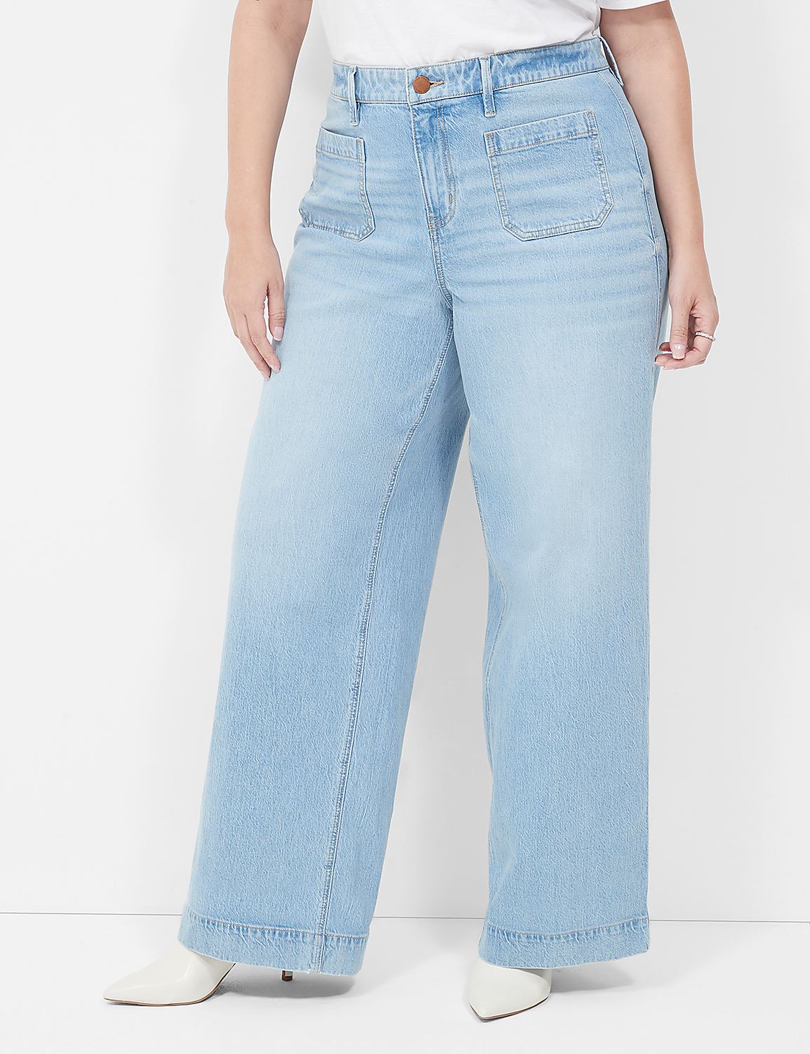 Signature Fit Wide Leg Jean With Patch Pockets Product Image 1