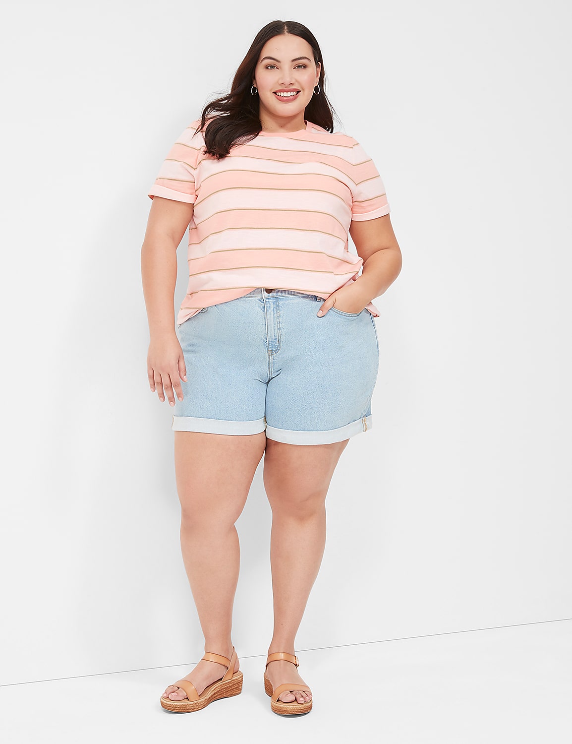 Boyfriend Fit Midi Jean Short Product Image 3