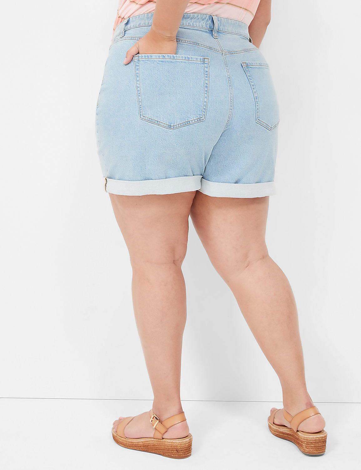 Boyfriend Fit Midi Jean Short Product Image 2