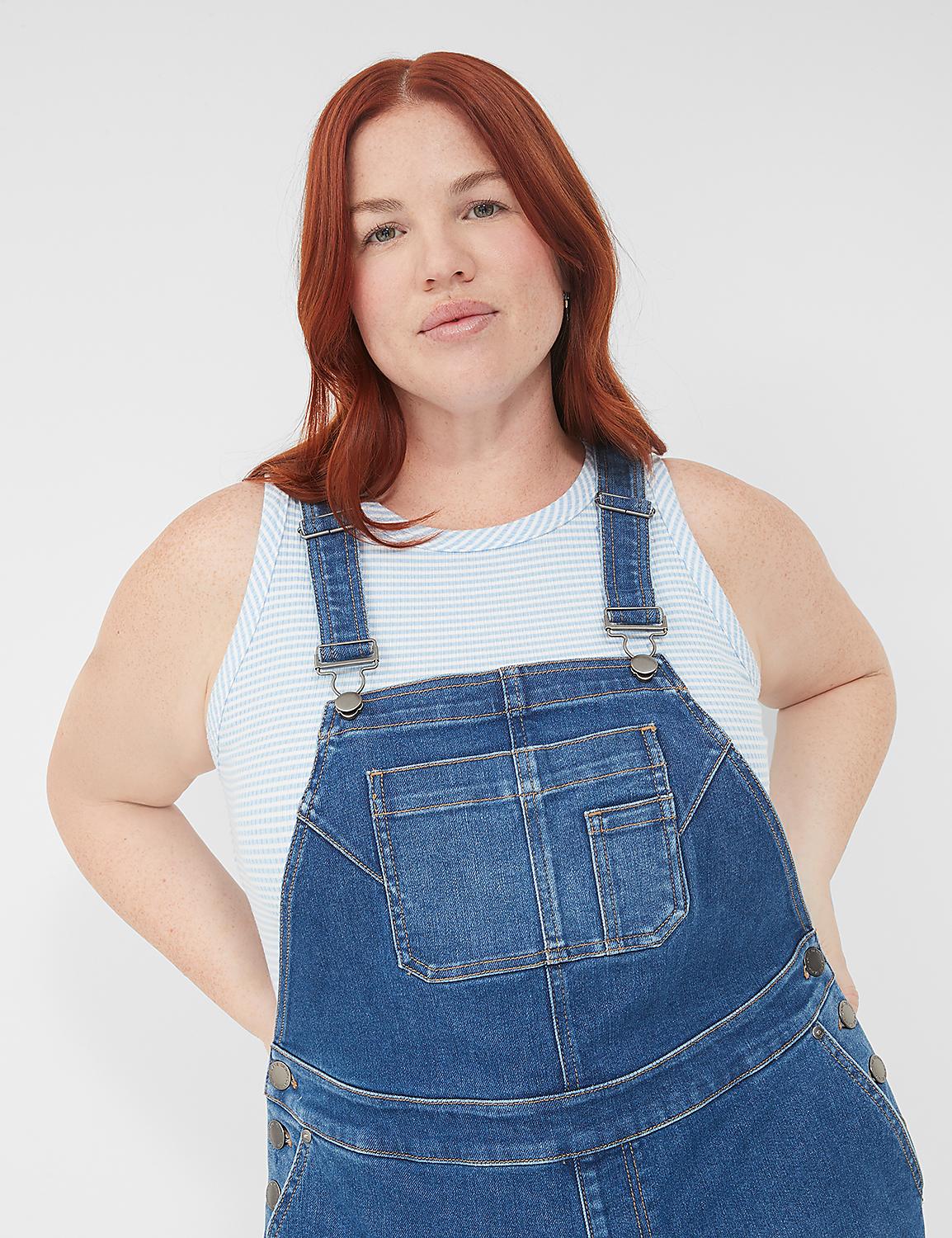 Authentic Straight Leg Denim Overall | LaneBryant