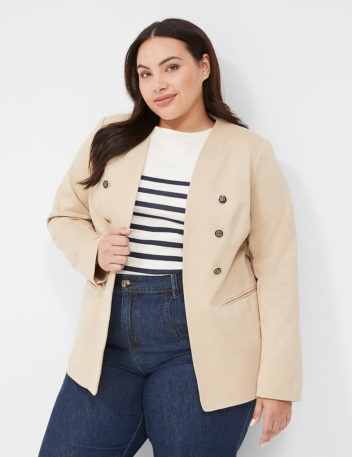 Ponte Bryant Collarless Blazer Product Image 1