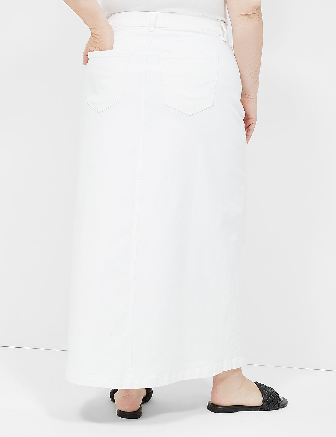 High-Rise Denim Maxi Skirt Product Image 2