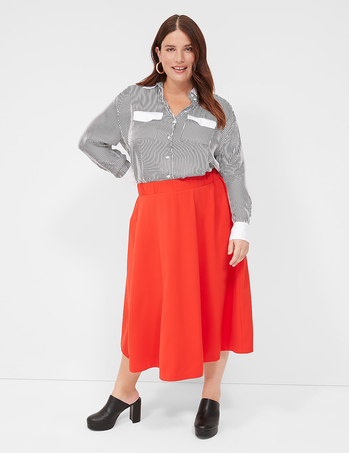 Satin Button-Down Boyfriend Shirt Product Image 3