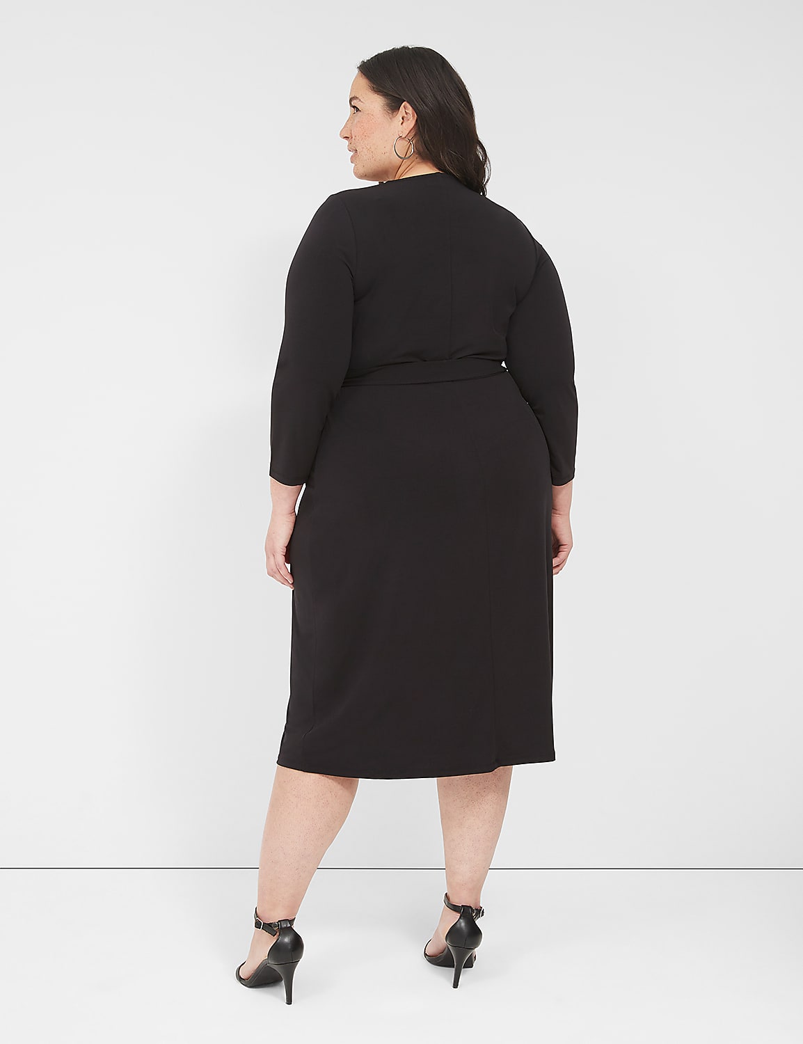 3 4 sleeve jersey wrap dress Ralph Lauren NAVY 3/4-Sleeve Ruched Front Jersey Wrap Dress, US 12 Petites