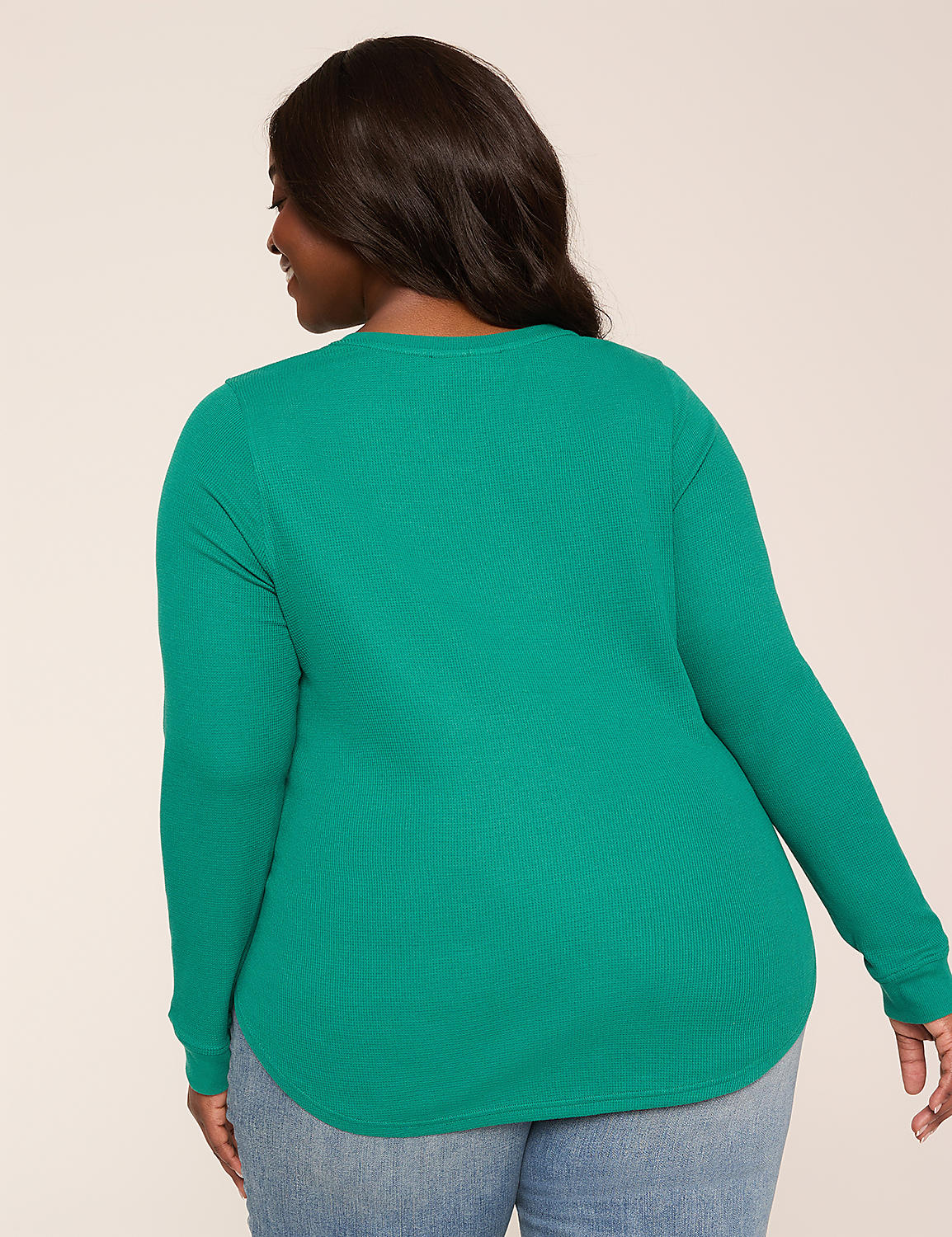 Waffle Knit Curved-Hem Tee Product Image 2