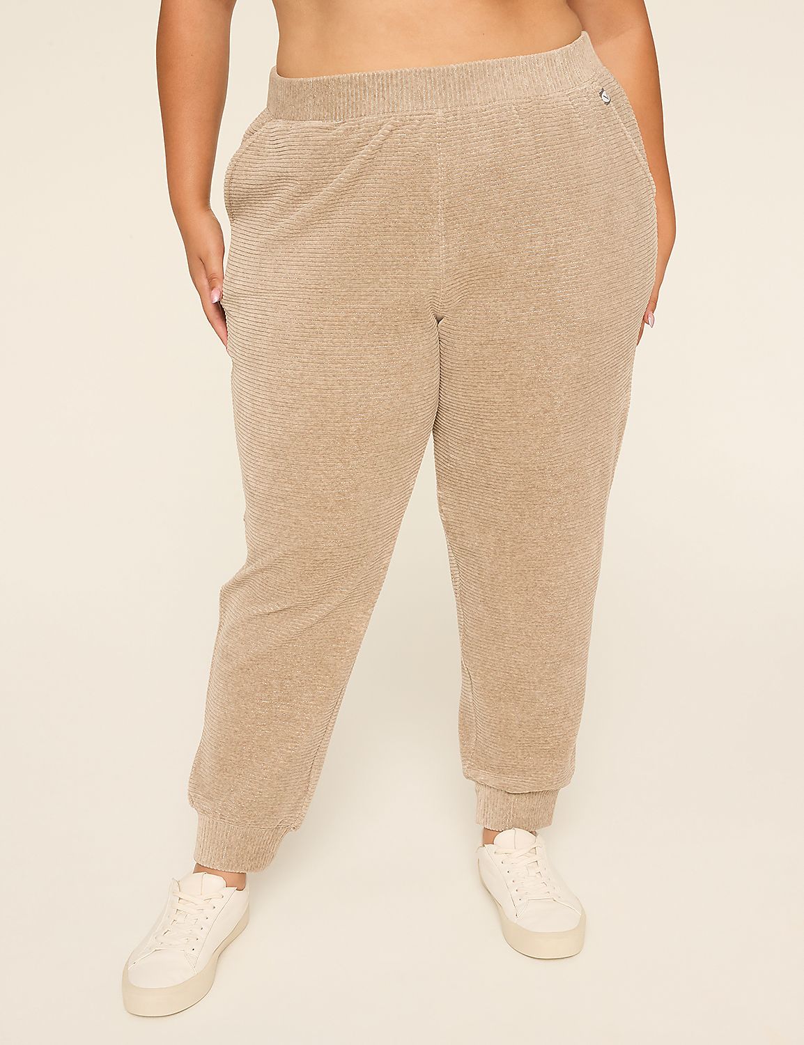 LIVI Metallic Stripe Velvet Jogger Product Image 1