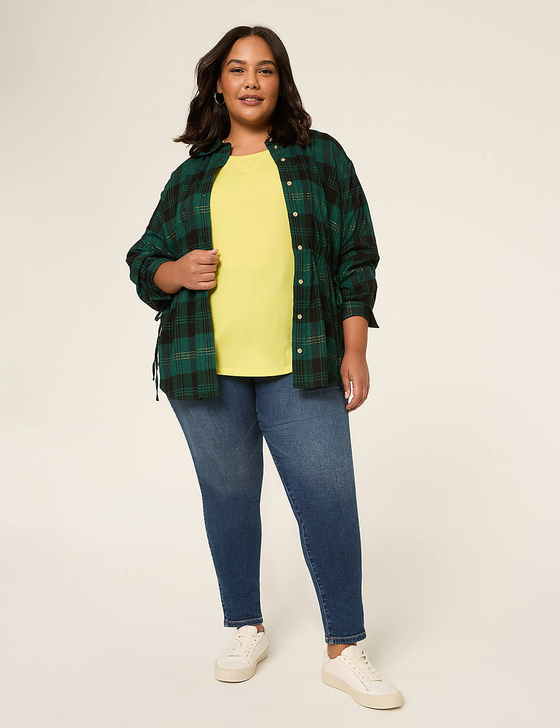 Waffle Knit Curved-Hem Tee Product Image 3