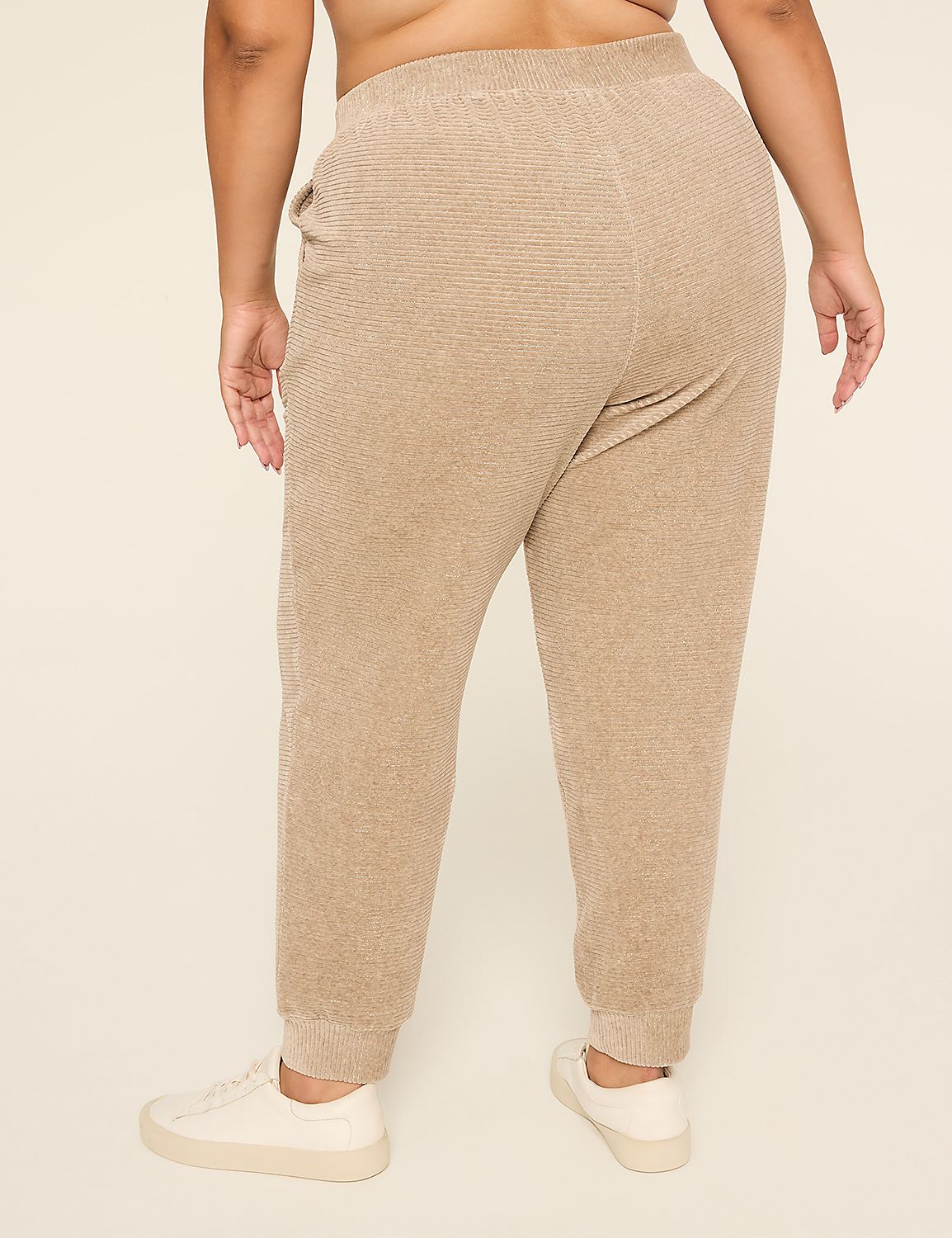 LIVI Metallic Stripe Velvet Jogger Product Image 2