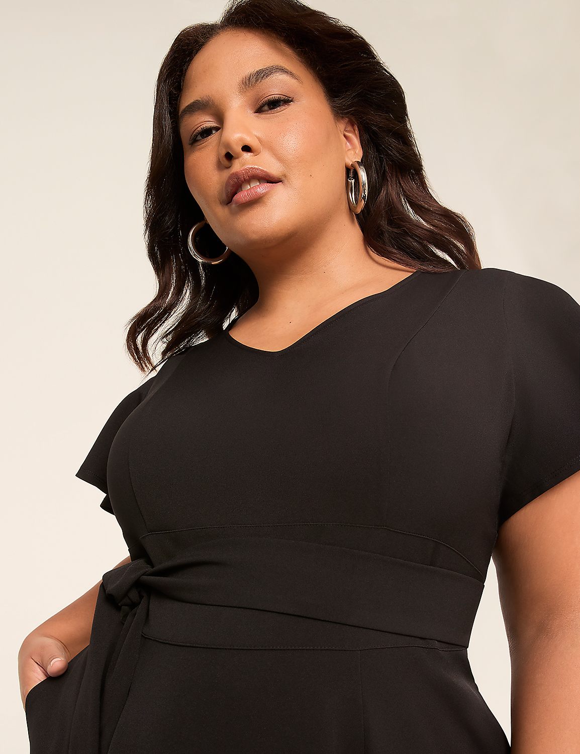 Lena V-Neck High-Low Midi Dress Product Image 3