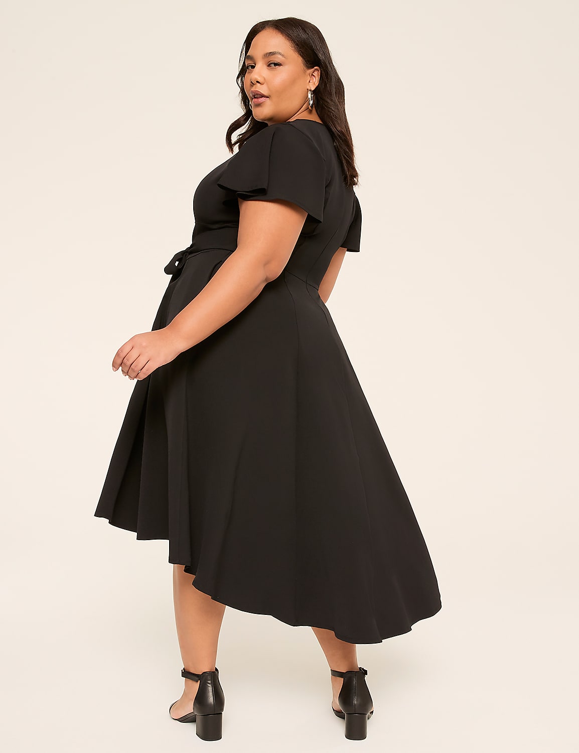 Lena V-Neck High-Low Midi Dress Product Image 2