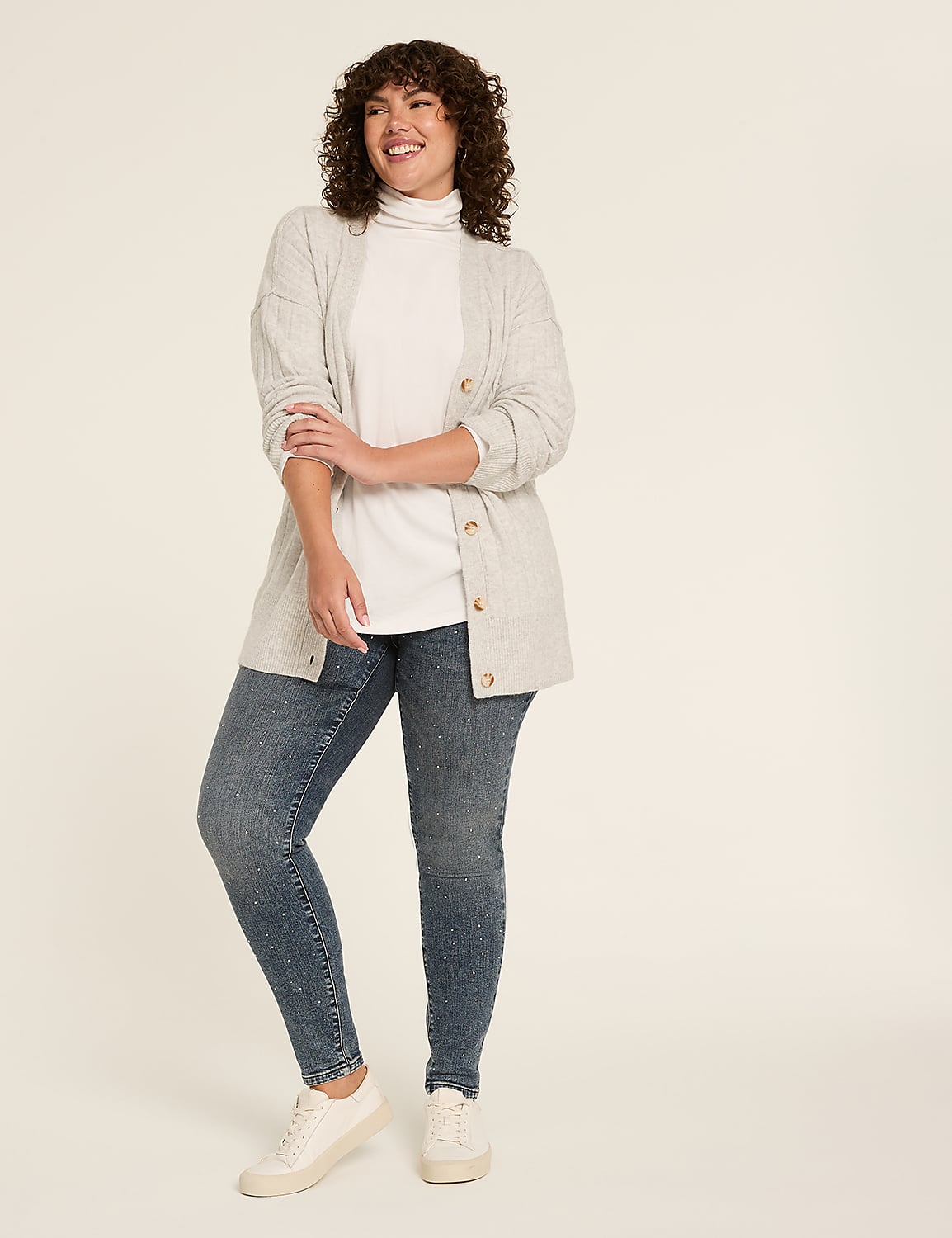 Ribbed Button-Front Cardigan Product Image 3
