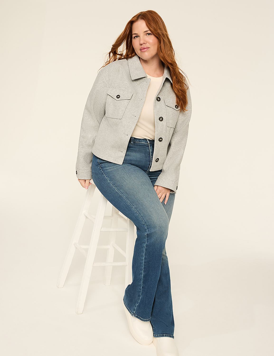 Faux-Wool Short Coat Product Image 3