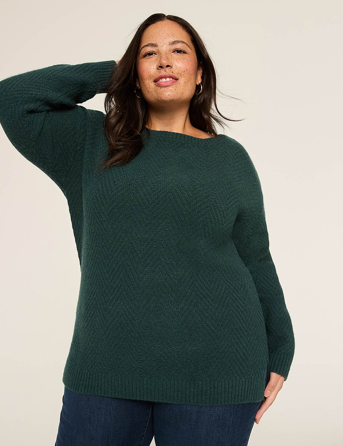 Textured Boatneck Pullover Sweater Product Image 1