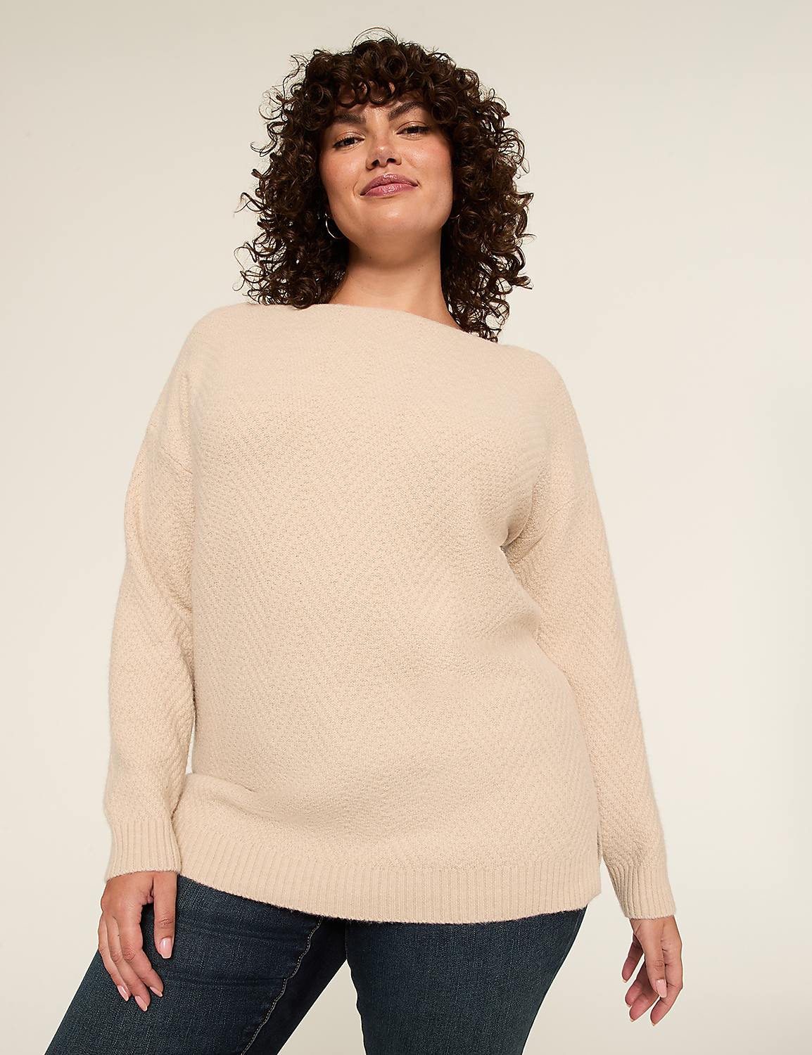 Textured Boatneck Pullover Sweater Product Image 1
