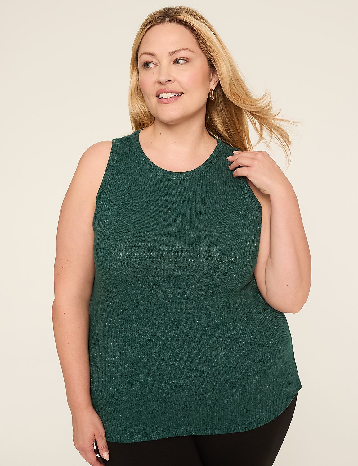 Sparkle Rib High-Neck Tank Product Image 1