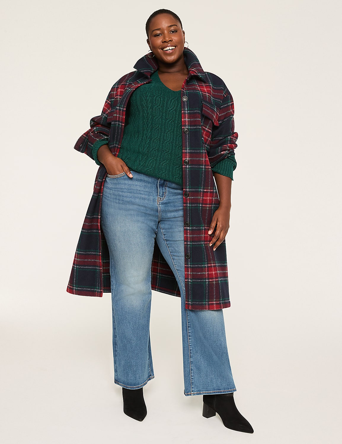 V-Neck Cable Knit Pullover Sweater Product Image 3