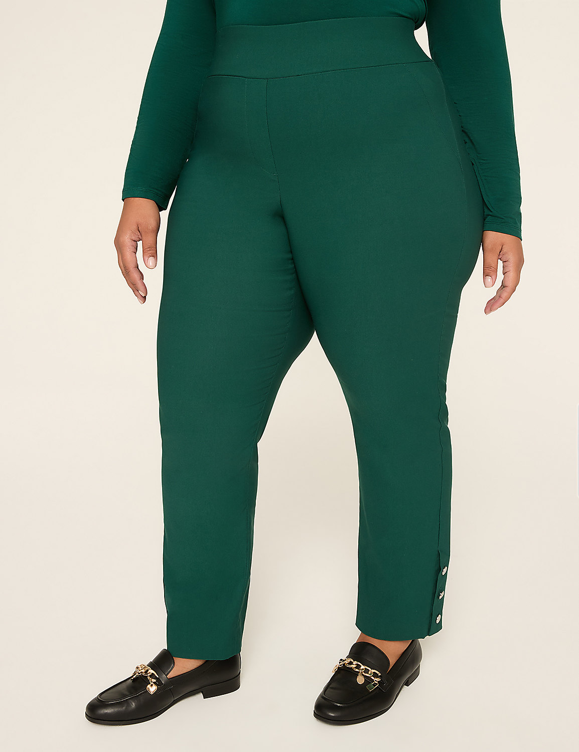 4-Season Button-Detail Slim Ankle Pant Product Image 1