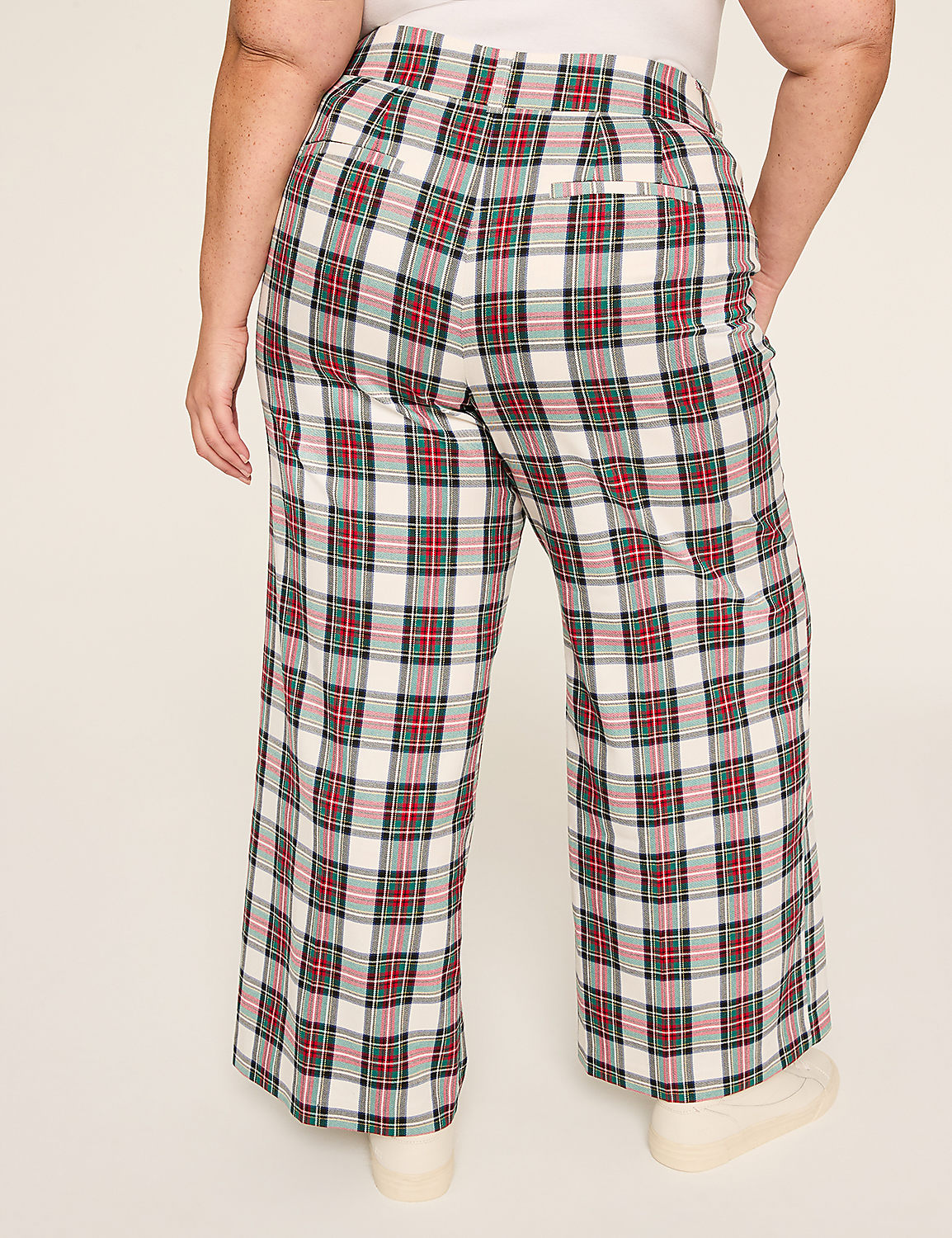 Perfect Drape Lurex High-Rise Plaid Wide Leg Pant Product Image 2