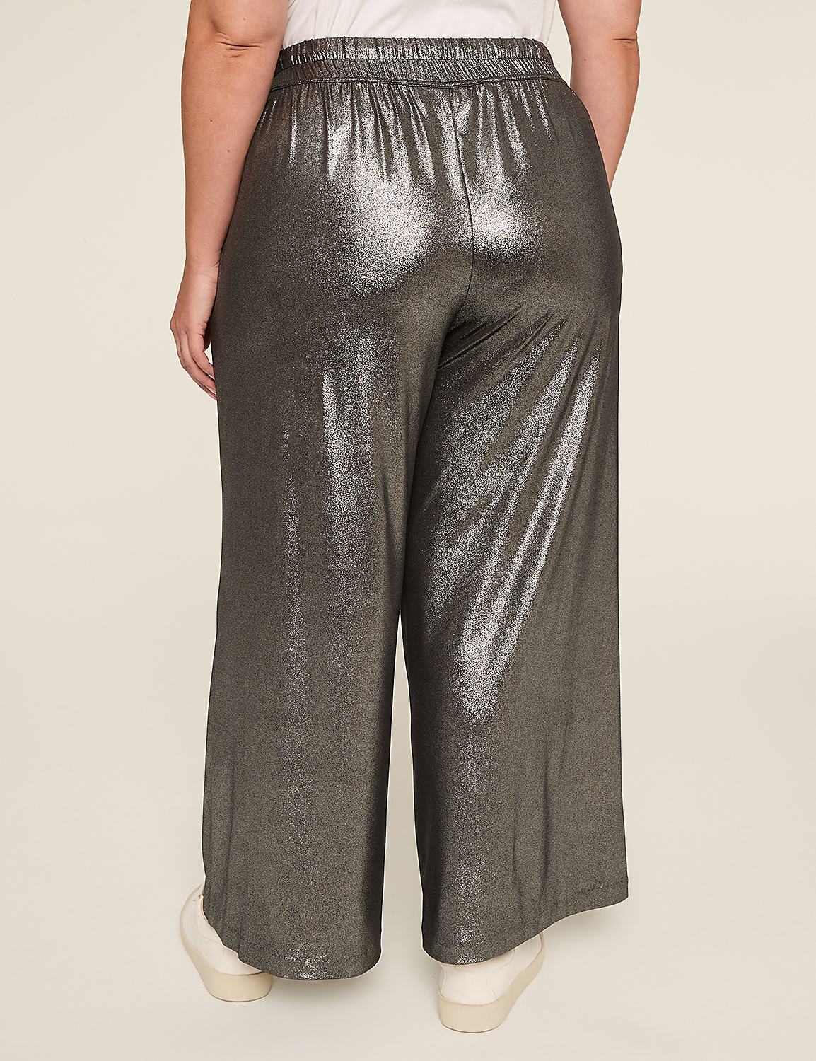 Foil Shimmer Matte Jersey Pull-On Drawstring Pant Product Image 2