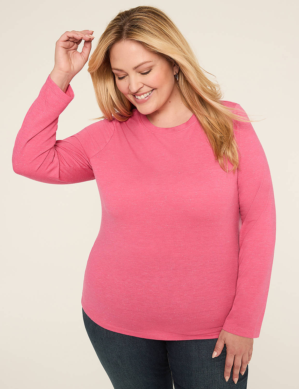 Sparkle Long-Sleeve Layering Tee Product Image 1