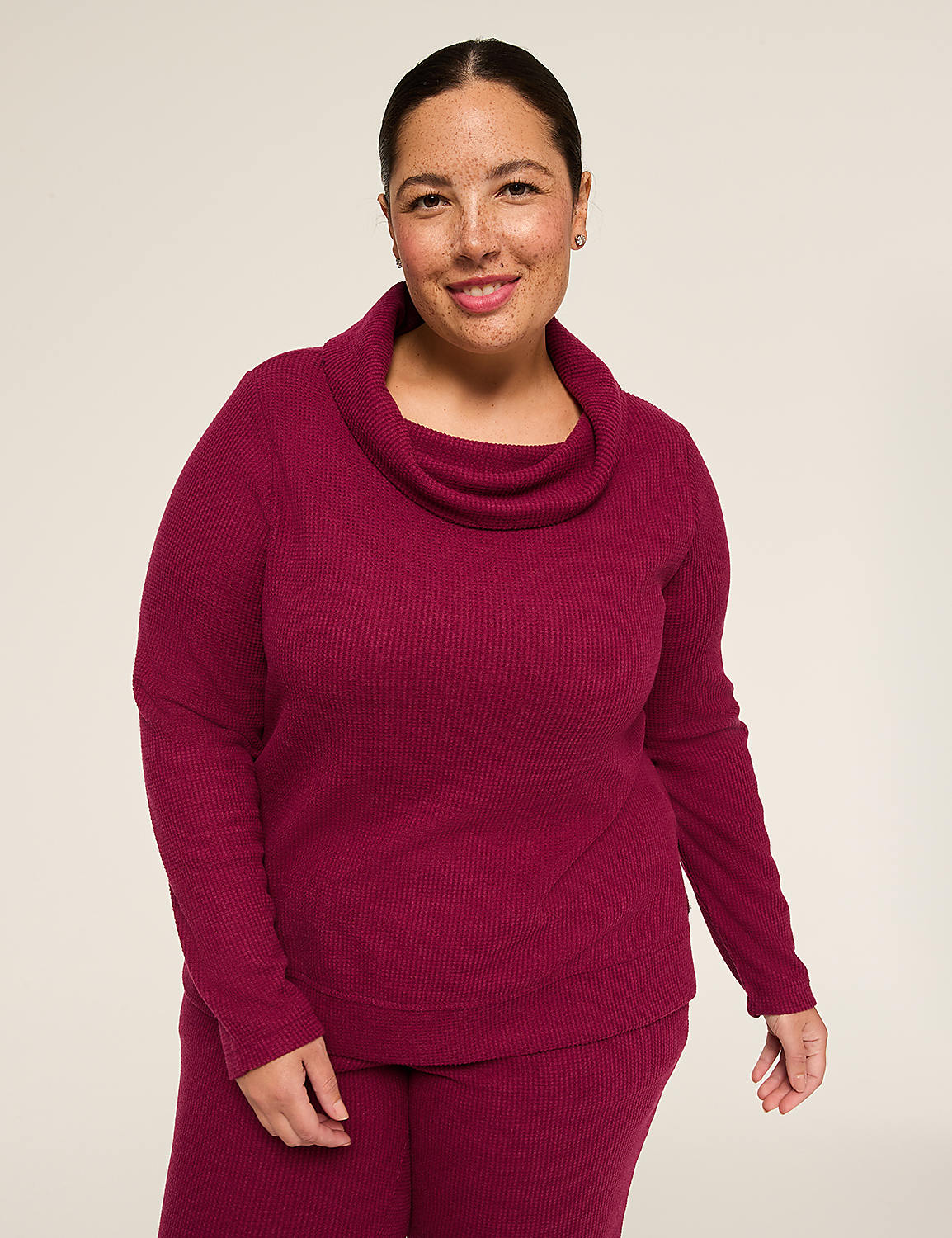LIVI Cowl-Neck Textured Top Product Image 1