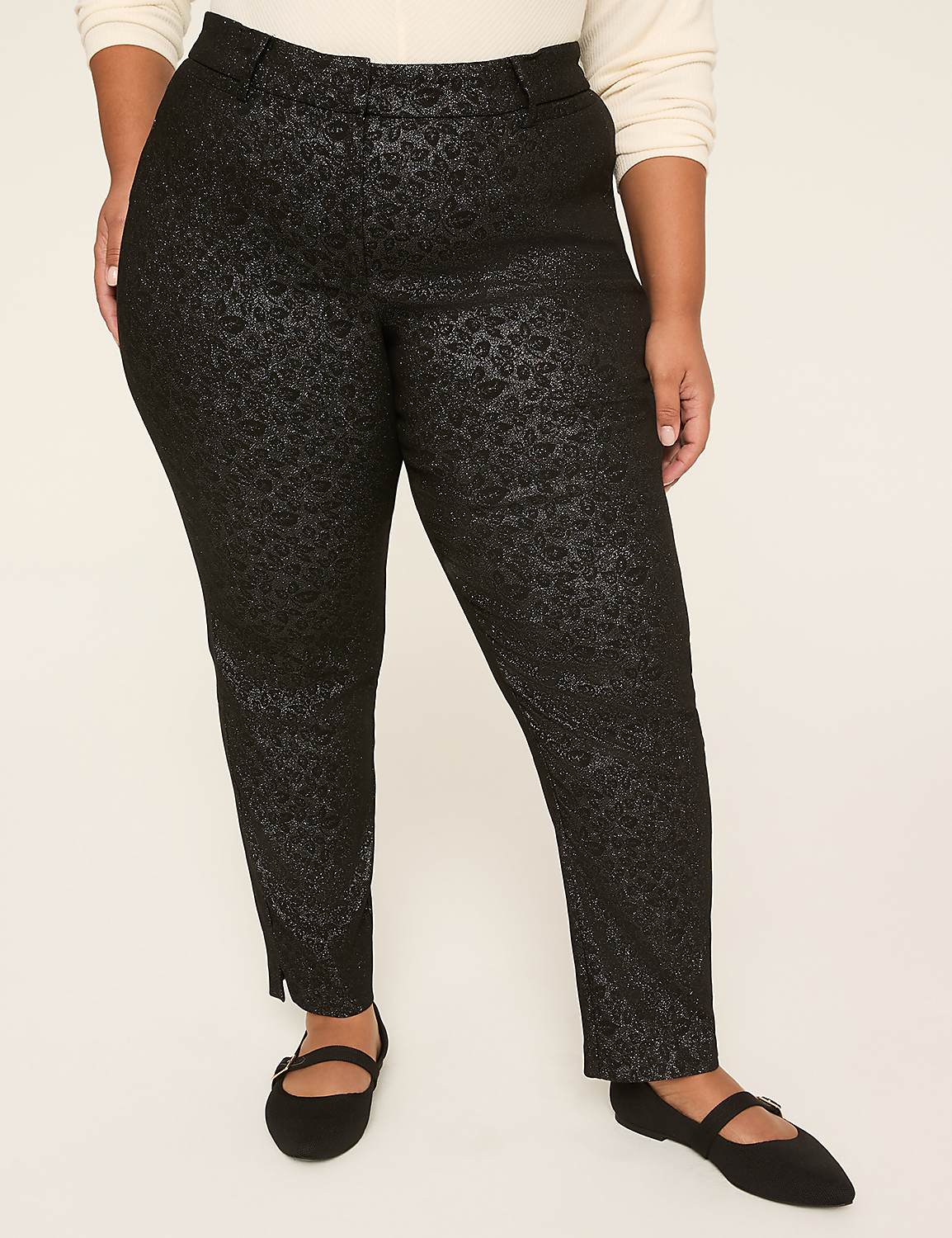 4-Season Lurex Print Slim Ankle Pant Product Image 1