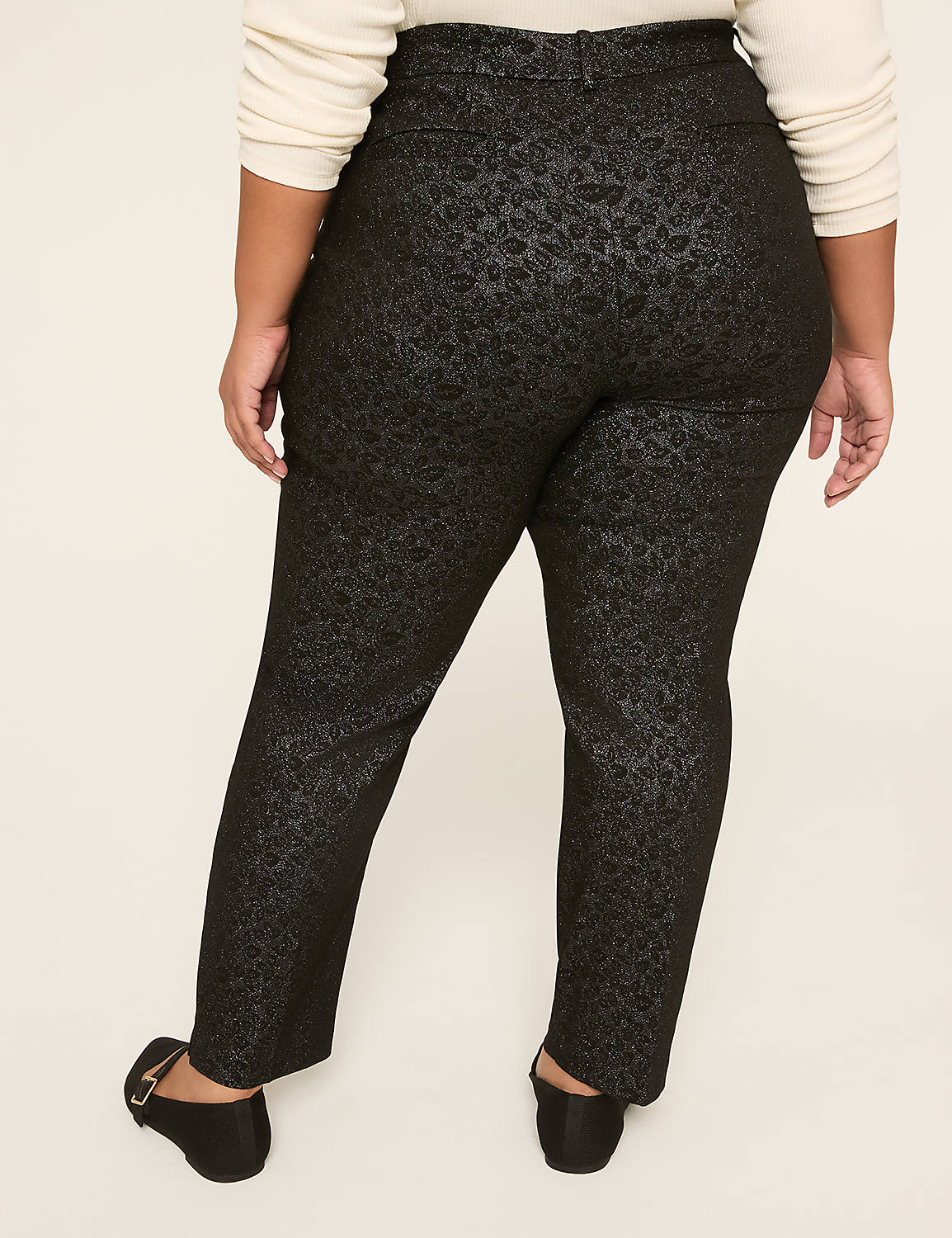 4-Season Lurex Print Slim Ankle Pant Product Image 2