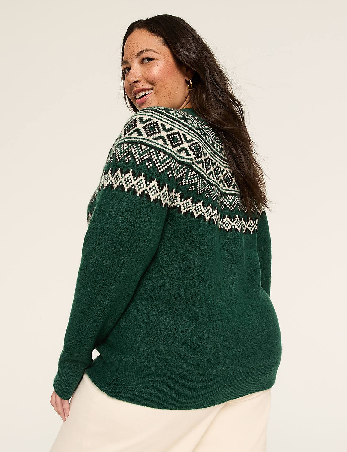 Fair Isle Crew-Neck Pullover Sweater Product Image 2