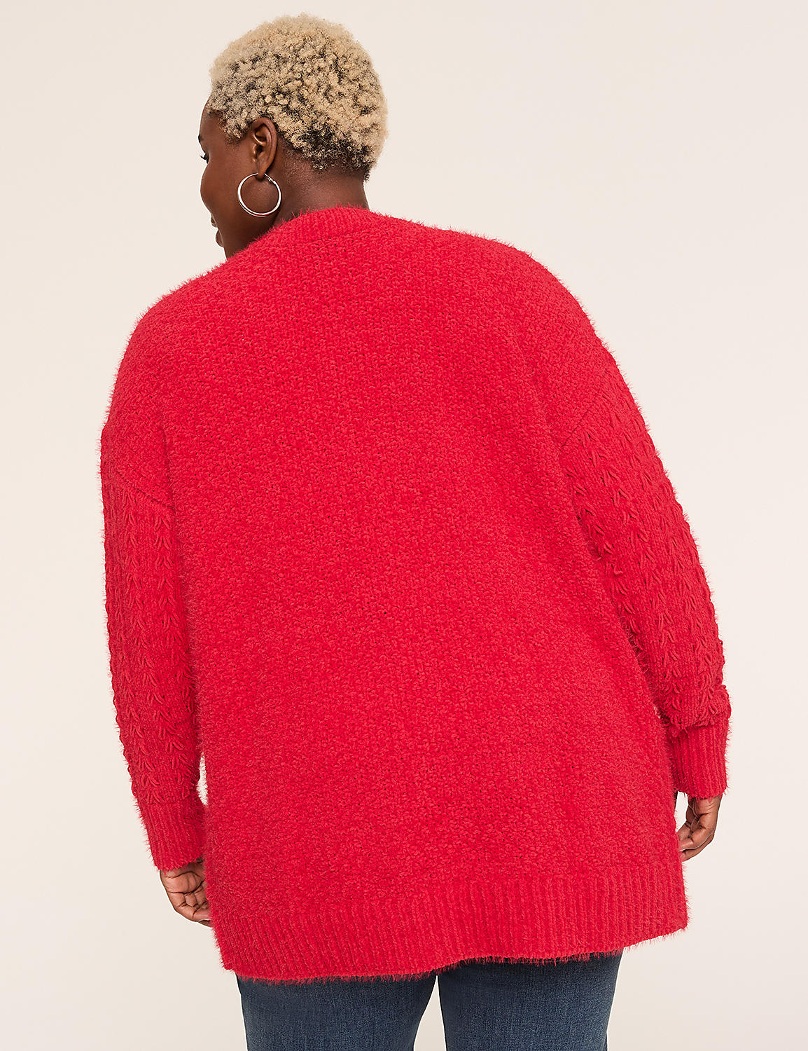 Open-Front Stitch Cardigan Product Image 2