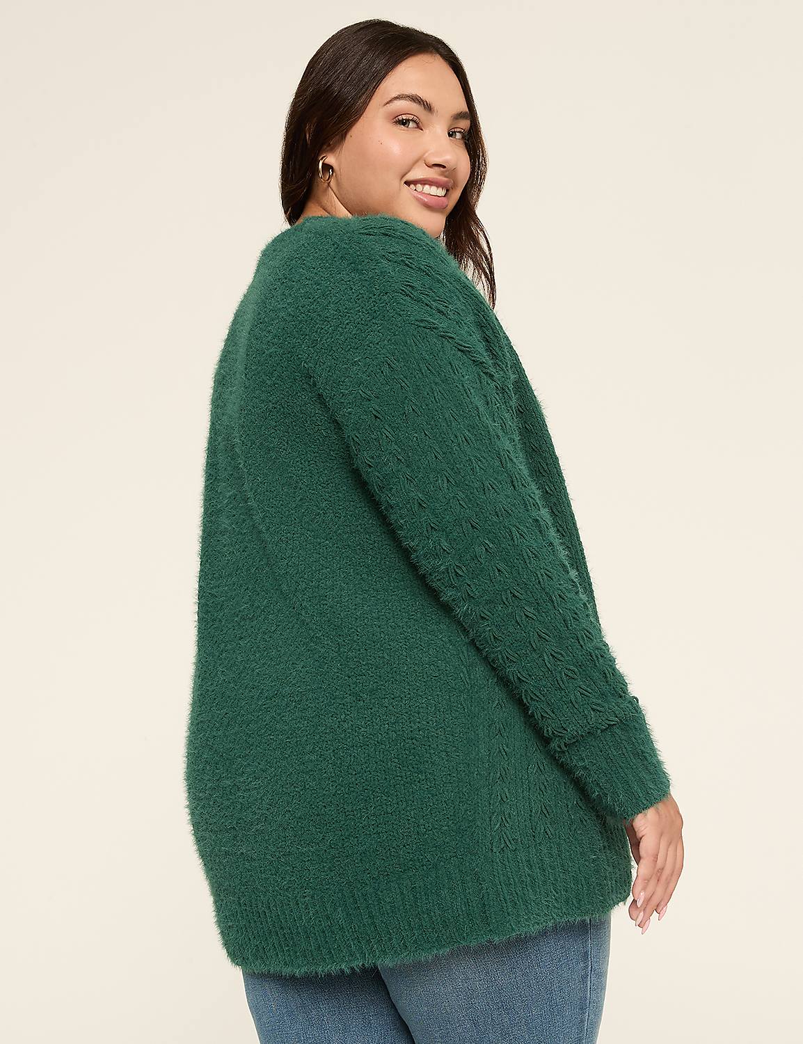 Open-Front Stitch Cardigan Product Image 2