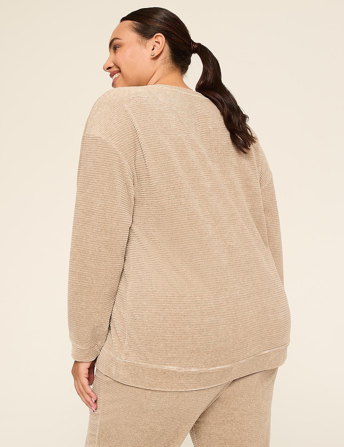 LIVI Velvet V-Neck Sweatshirt Product Image 2