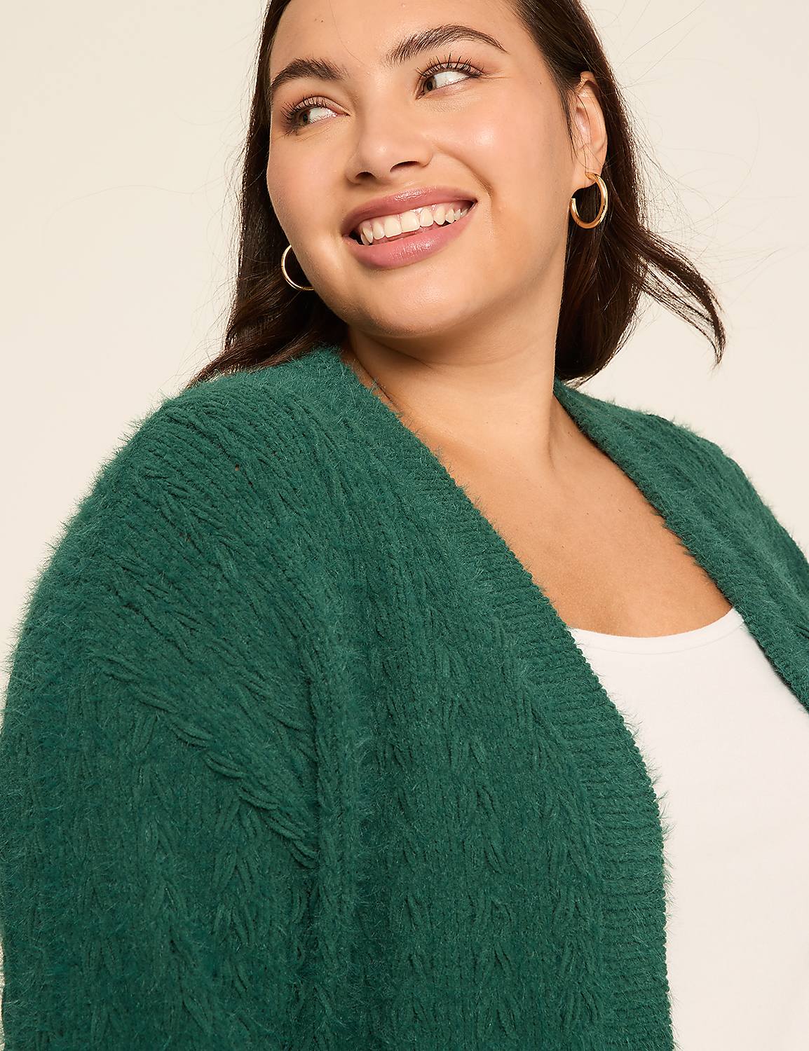 Open-Front Stitch Cardigan Product Image 4