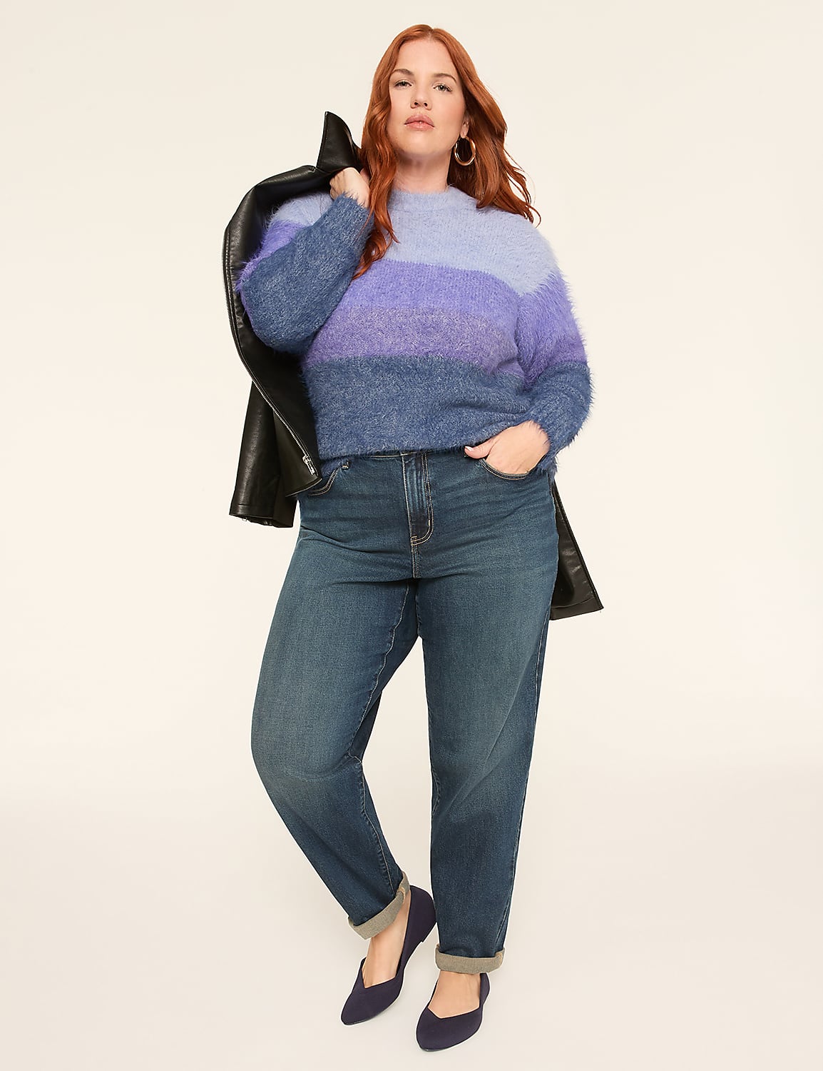 Relaxed Dip Dye Pullover Sweater Product Image 3