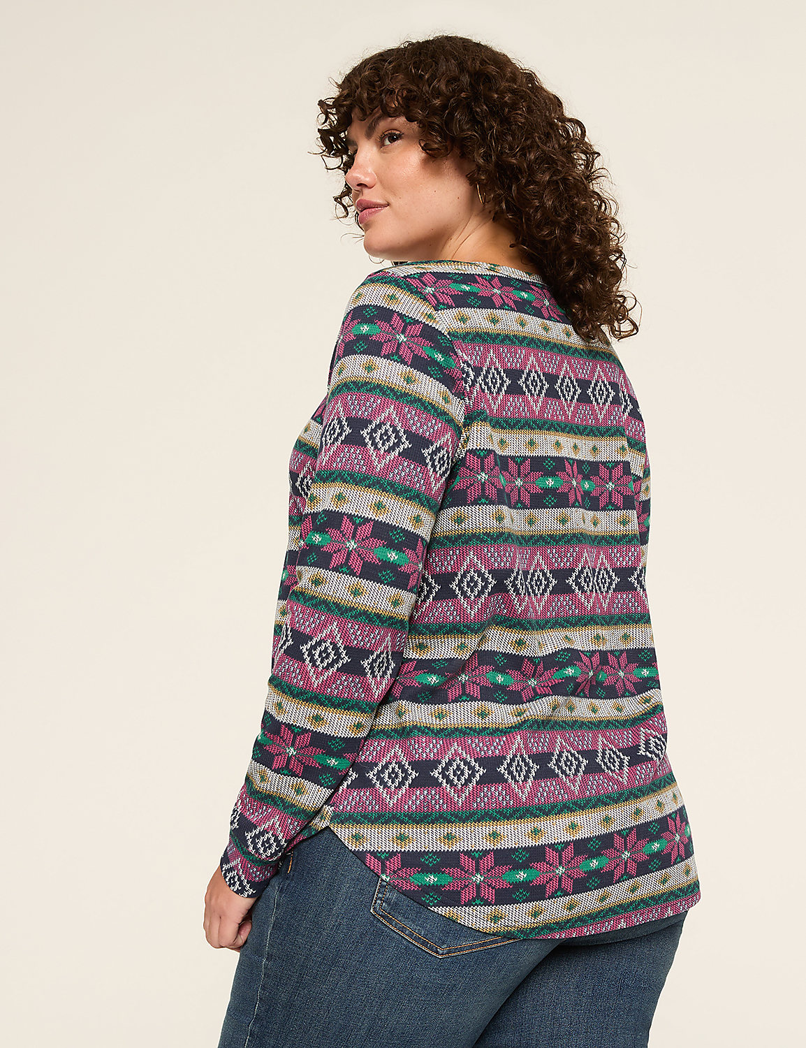 Waffle Knit Curved-Hem Tunic Product Image 2
