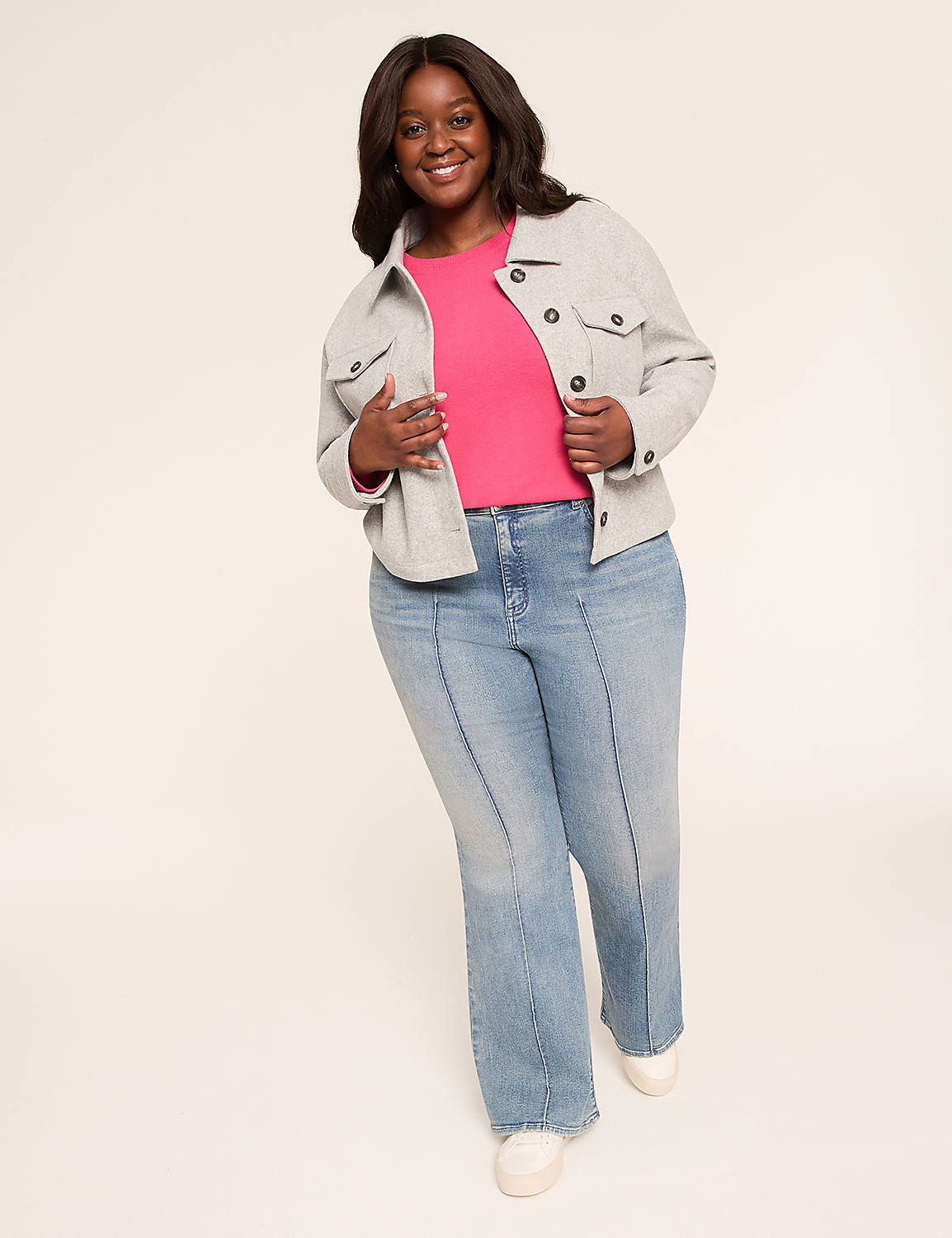 Rib-Sleeve Curved-Hem Top Product Image 3