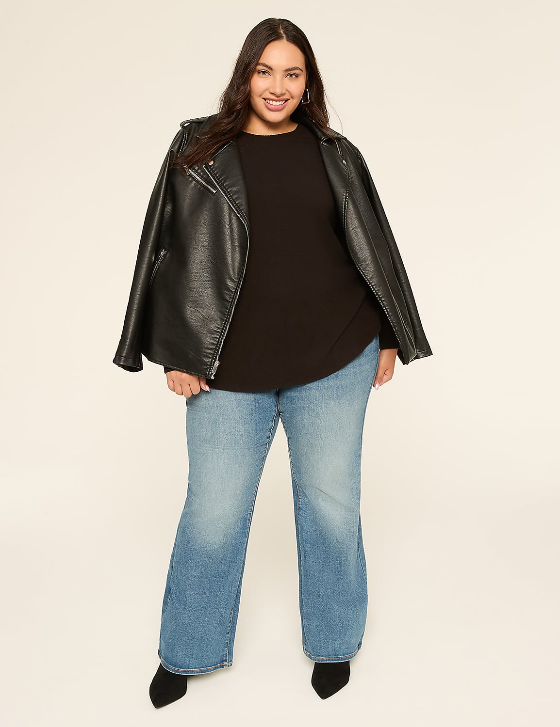 Rib-Sleeve Curved-Hem Top Product Image 3