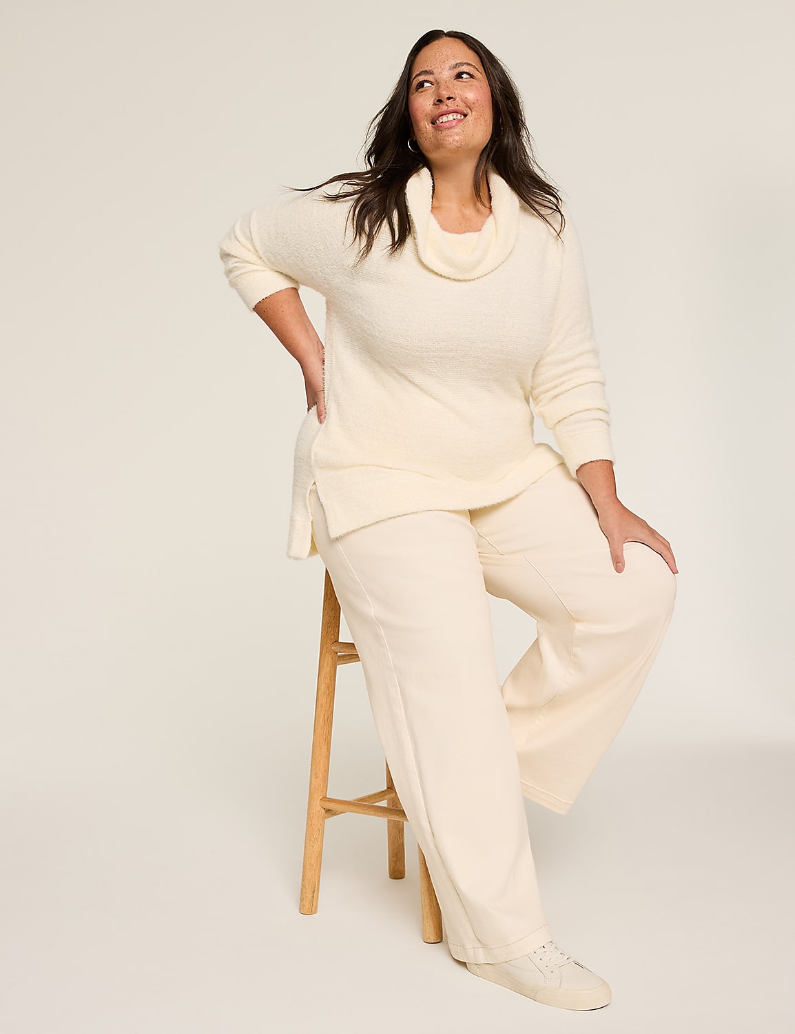 Cowl-Neck Textured Pullover Product Image 3