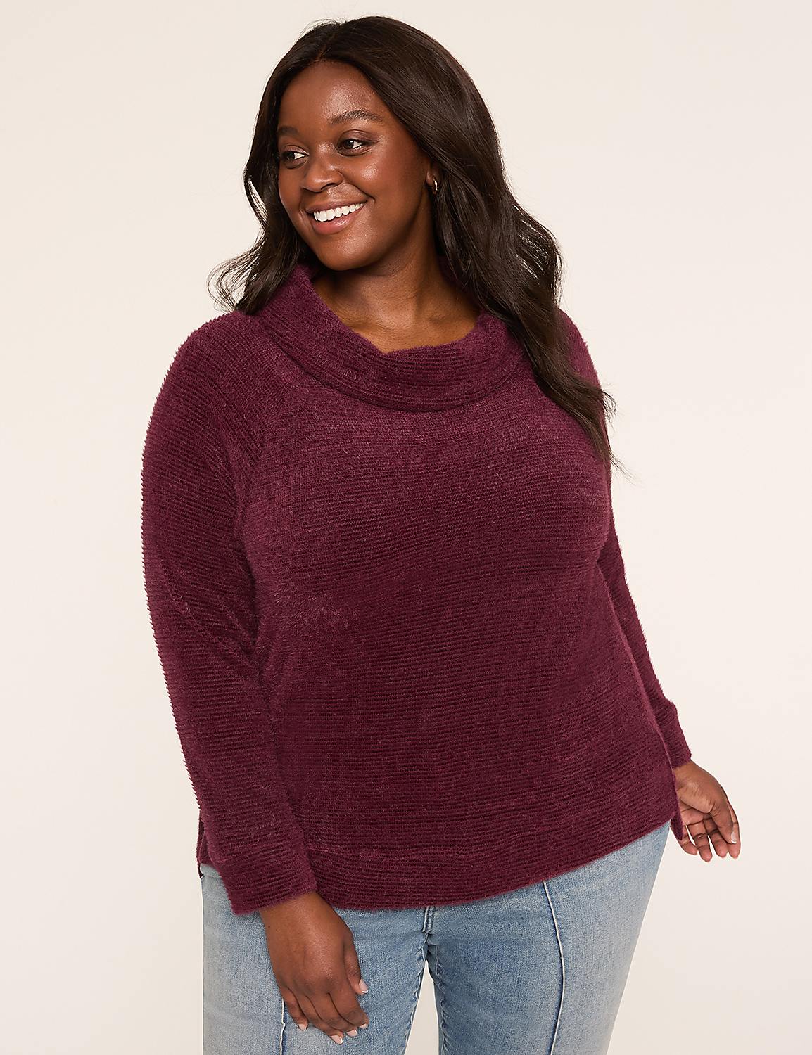 Cowl-Neck Textured Pullover Product Image 1