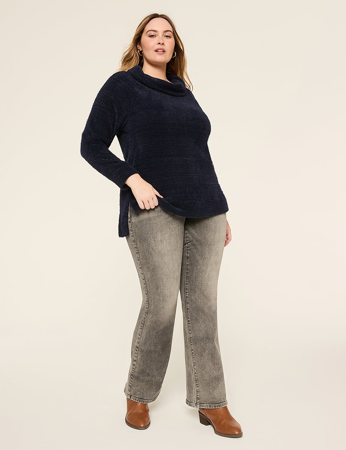 Cowl-Neck Textured Pullover Product Image 3