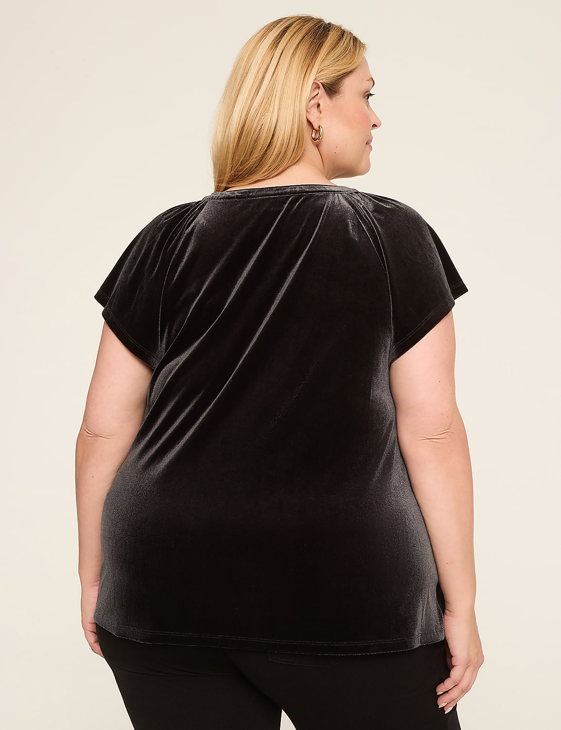 Velvet Notch-Neck Top Product Image 2