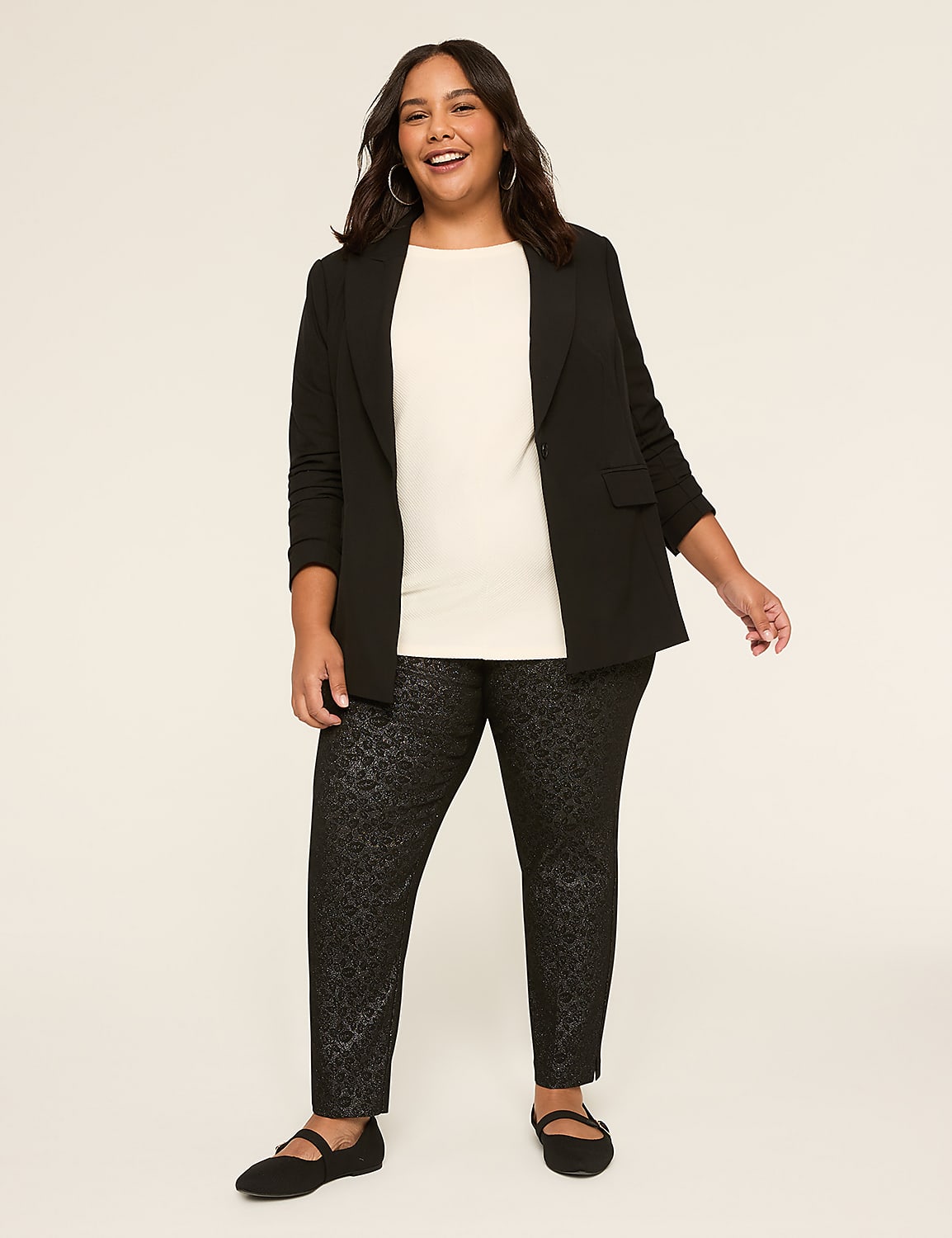 Crew-Neck Drop Shoulder Top Product Image 3