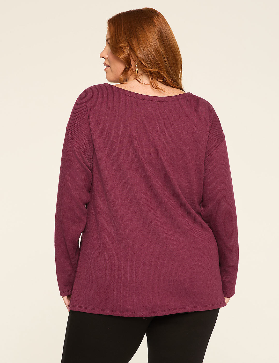 Crew-Neck Drop Shoulder Top Product Image 2
