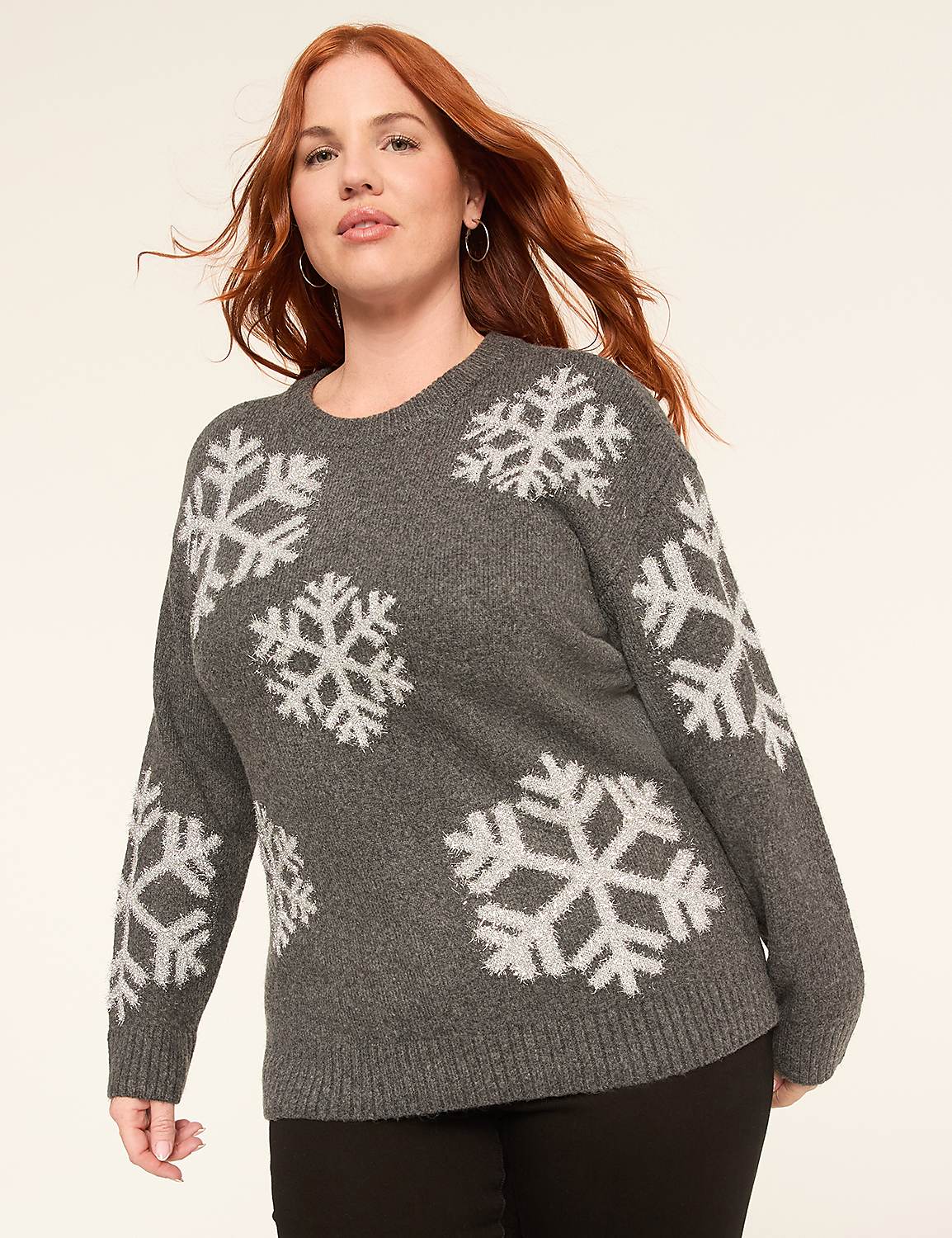 Sparkle Snowflake Pullover Sweater Product Image 1
