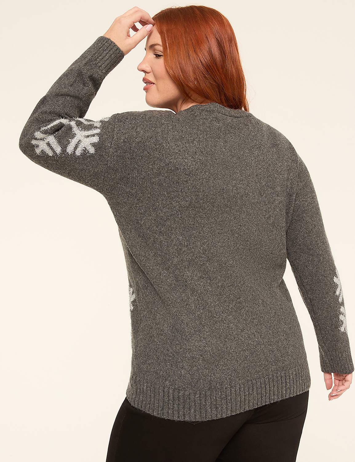 Sparkle Snowflake Pullover Sweater Product Image 2