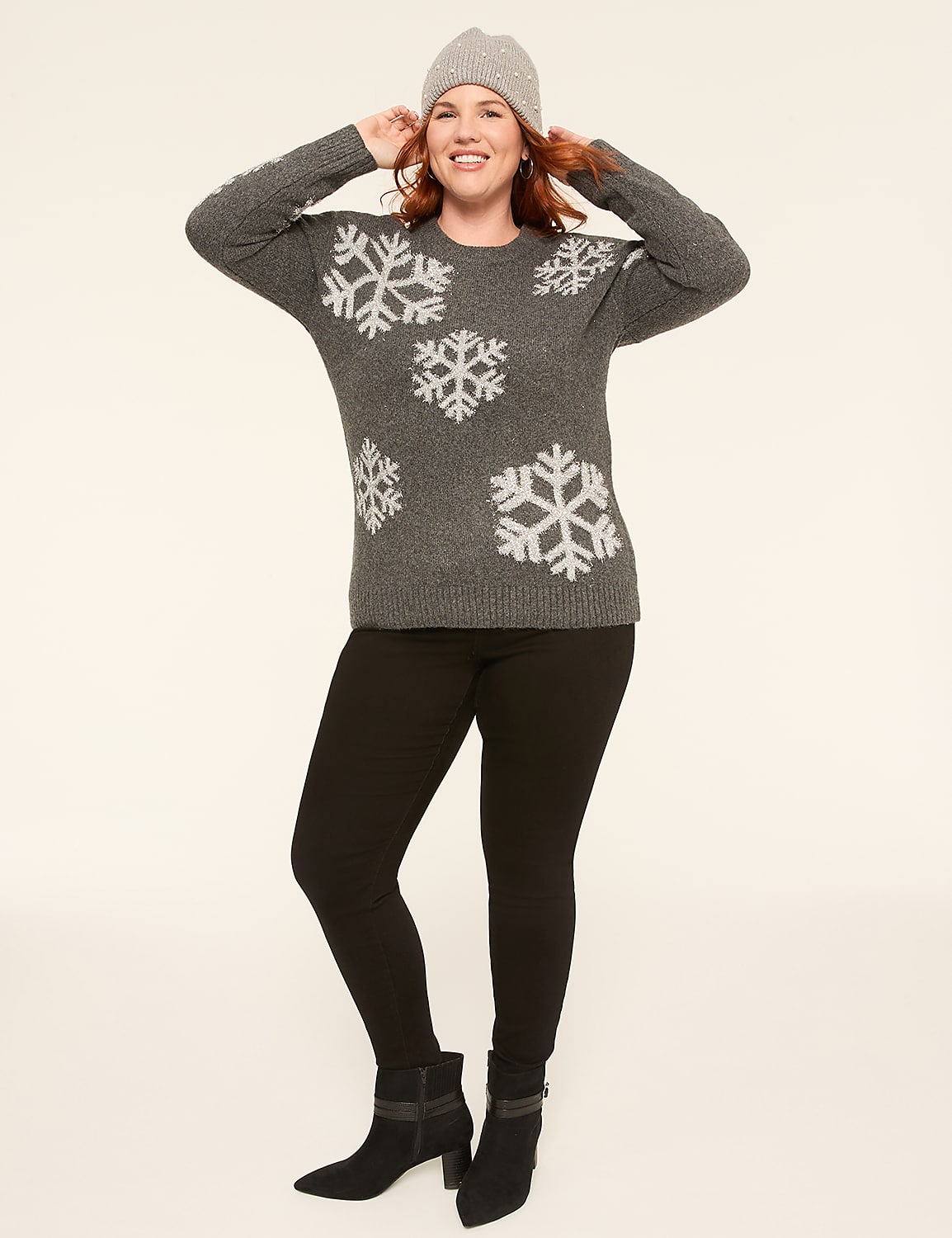 Sparkle Snowflake Pullover Sweater Product Image 3