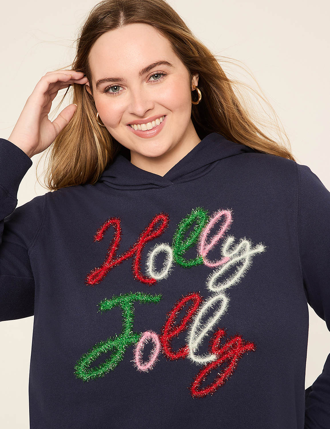 Relaxed Holly Jolly Graphic Hoodie Product Image 4